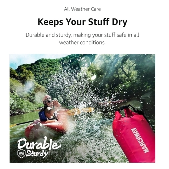 MARCHWAY Pink Waterproof Dry Bag Backpack - 10L - Picture 10 of 16